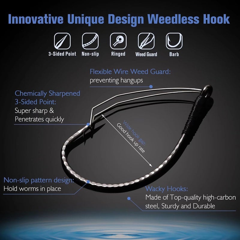 Dovesun 8PCS Ready Tied Drop Shot Rigs for Bass Fishing Drop Shot Hooks Fishing Rig with Drop Shot Weights 1/4OZ 3/8OZ Swivel Fluorocarbon Fishing Line Weedless Hooks 1/0 2/0 - Image 3
